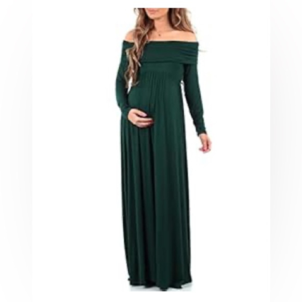 Cowl Neck and Over The Shoulder Maternity Dress